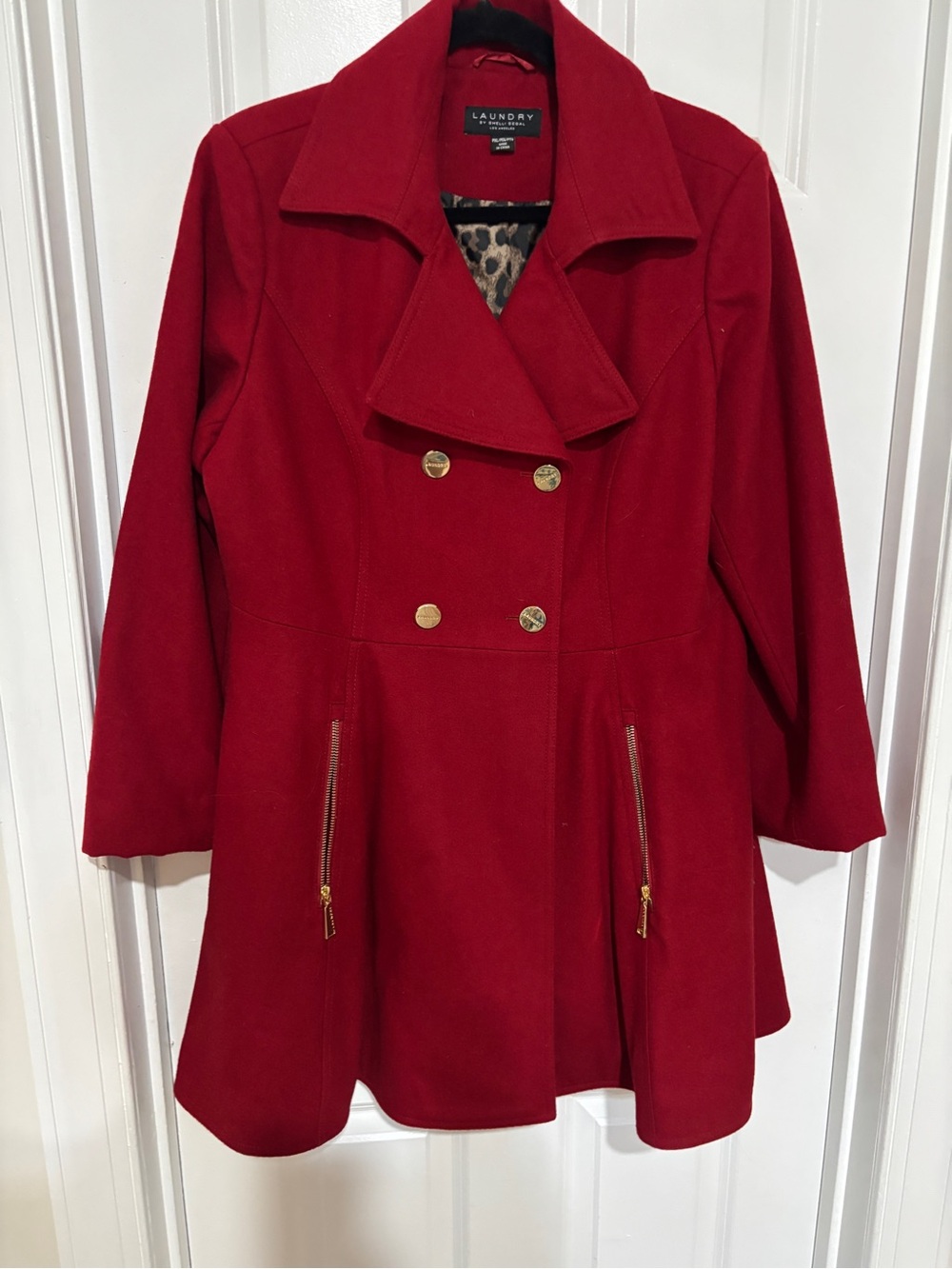 Laundry by Red Double-Breasted Wool Coat
